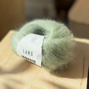 lang mohair luxe lamé – celadon shimmer superkid silk yarn nwt 50g cake